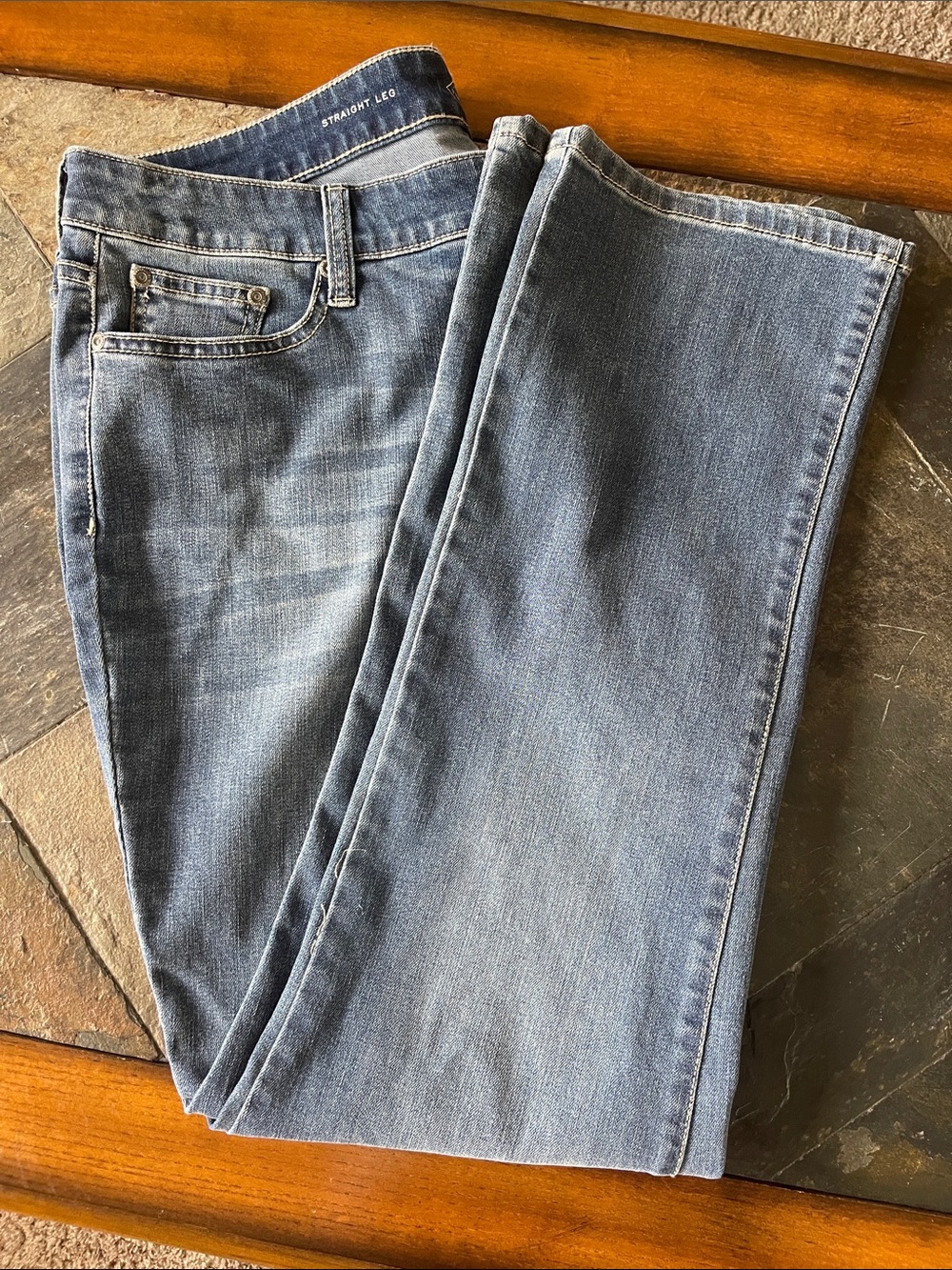 St. John's Bay Women's Straight Leg Jeans - Light Blue Wash